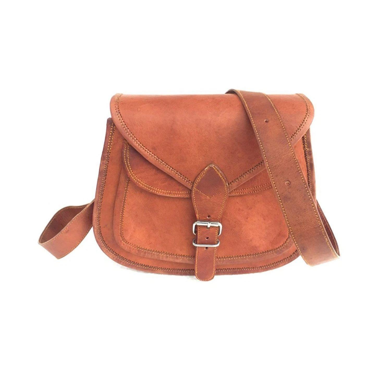 

Satchel Briefcase Bag Vintage Handmade Real Leather Messenger Women s Laptop 9 x 7 x 3 in