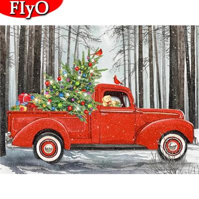 Diamond Painting Christmas Tree Full Square Diamond Embroidery Car Cross Stitch Winter Kit Mosaic Landscape Handmade Gift