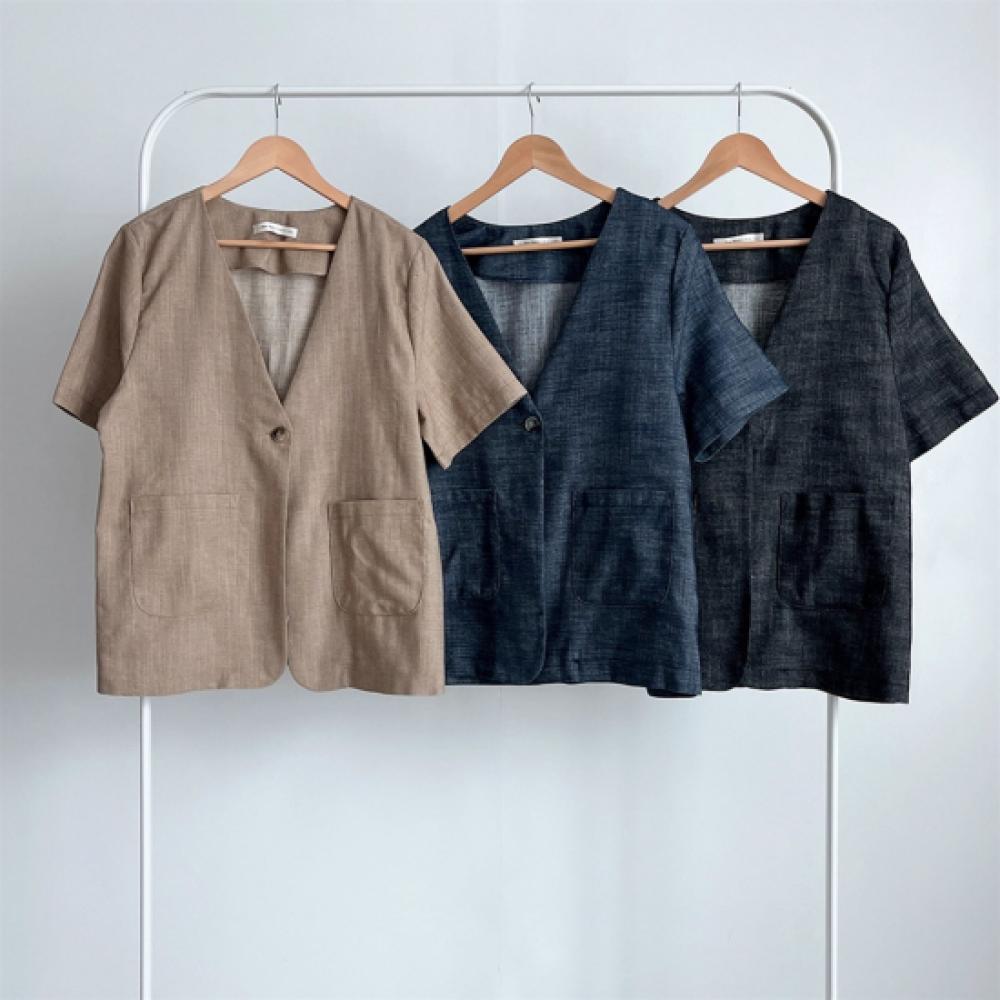 New ArriValS Open Run Women Linen Single Button Two Pocket V Neck Summer GueSt S