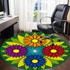 1pc Mandala Flowers Office Round Rug, Non-slip, Soft and Durable Office Rug for Interior Decoration, Perfect for Office,Decoration yy260204044