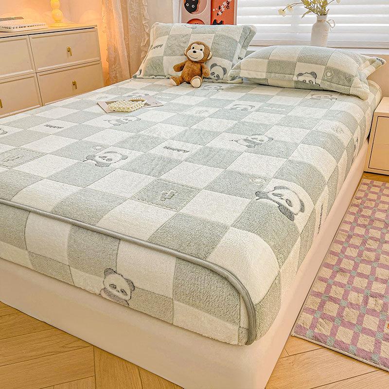 Milk Velvet Bedspread Winter Thick Bed Cover Fleece Bed Sheet Single Piece Bedding Set Cozy Warm Bedspread For Ultimate Comfort