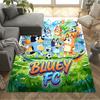 Bluey's Soccer Adventure Personalized Text Area Rug Suitable for Living Rooms Game Room Decorate room Bedrooms Antislip Carpet Anime Office Decor