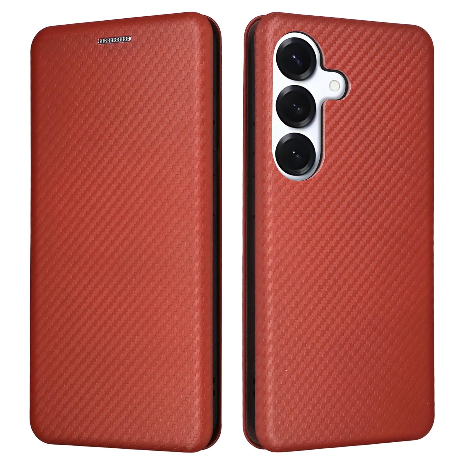 

For Samsung Galaxy S26/S26 Pro Case Carbon Fiber Texture Drop-Proof PU Leather Phone Cover