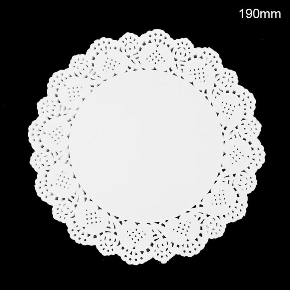 100 Stück Dessert-Servier-Spitzenpapier-Deckchen Runde Form Backpapierbögen Für Party-Dekoration