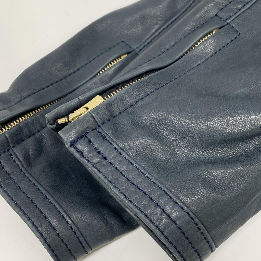 TOMORROWLAND [Collection] 2011 Navy Lamb Leather Zip-Up Blouson Jacket 40 NavyUsed