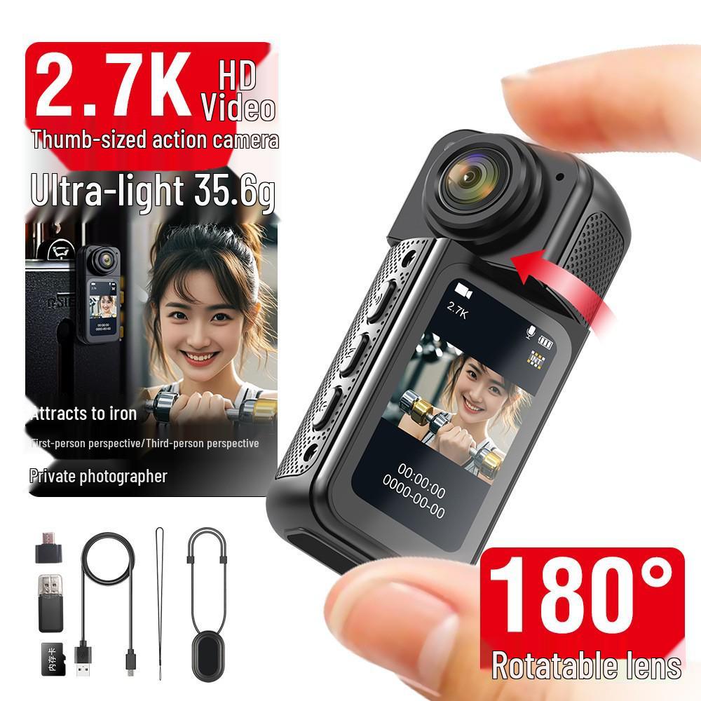 Thumb Action Camera: Anti-shake HD Camcorder for Outdoor Travel, Cycling & Driving with Wide-angle Lens