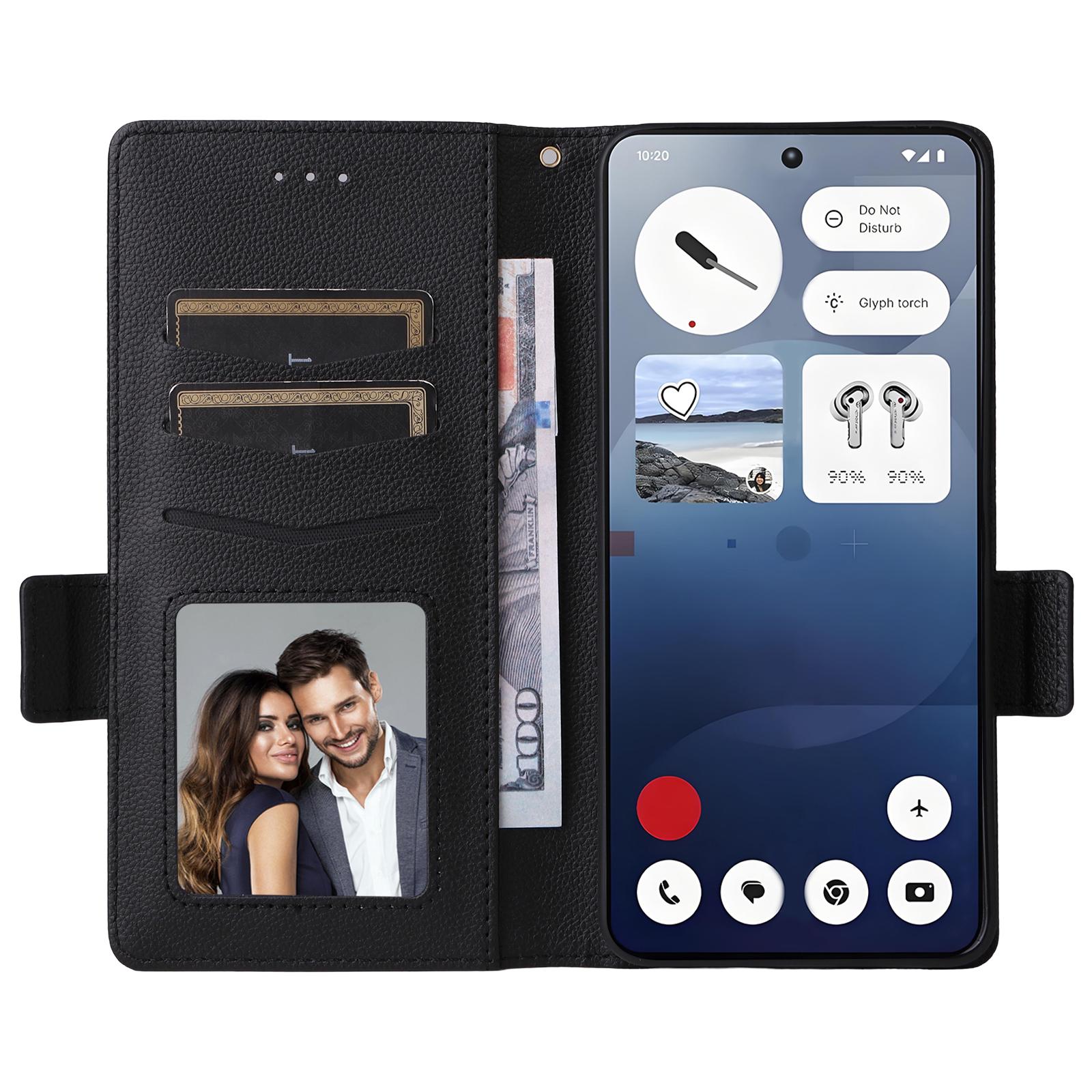 

Ні за що Телефон (3а) Чохол з ремінцем на зап ястя Текстура лічі Шкіра PU Гаманець Чохол для телефону Grey