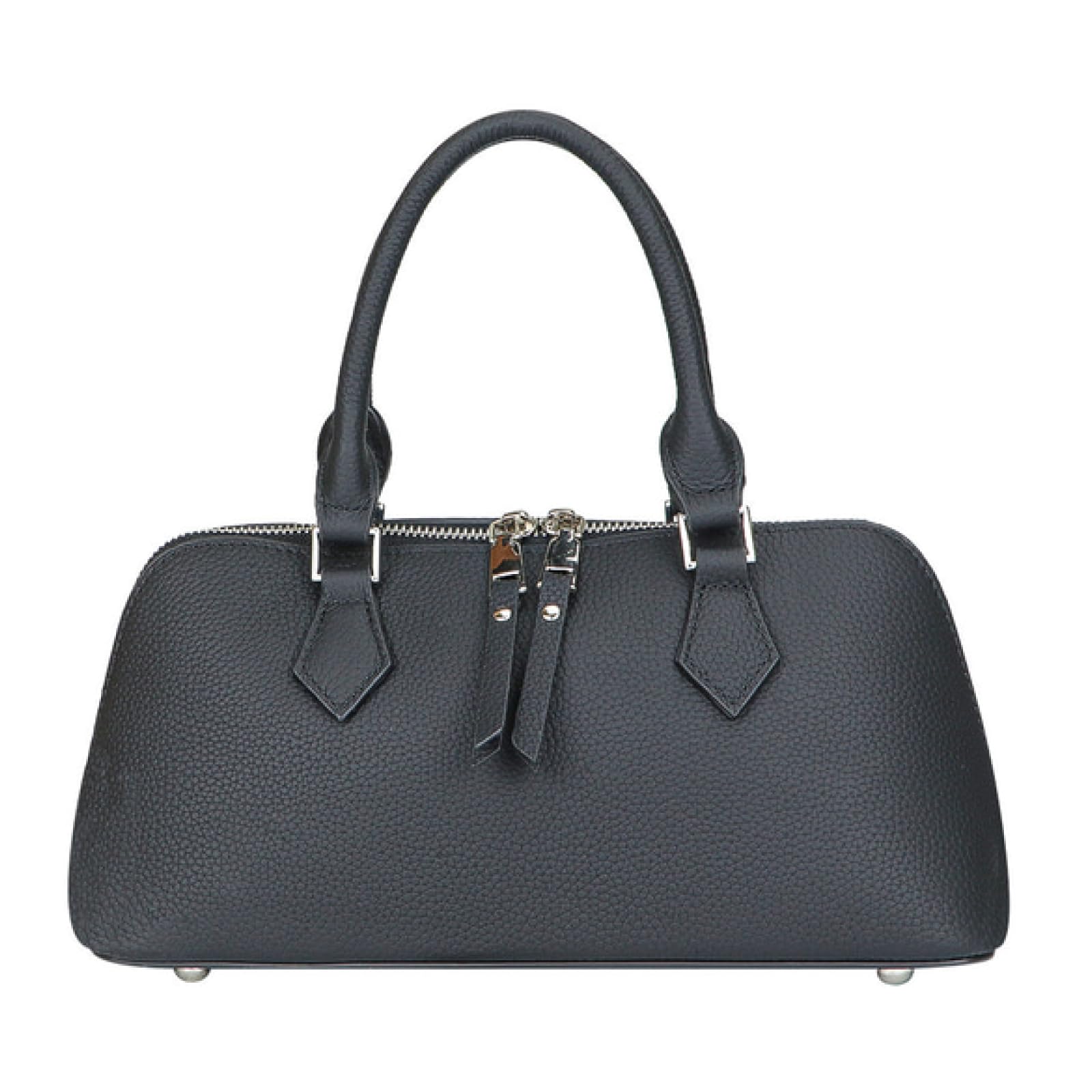 

Boston horizontal shoulder cowhide synthetic leather [TOENCOUNTER] 2-way bag, bag, ladies handbag, bag, elegant, leather, leather, bag, 55185-BLACK чорний