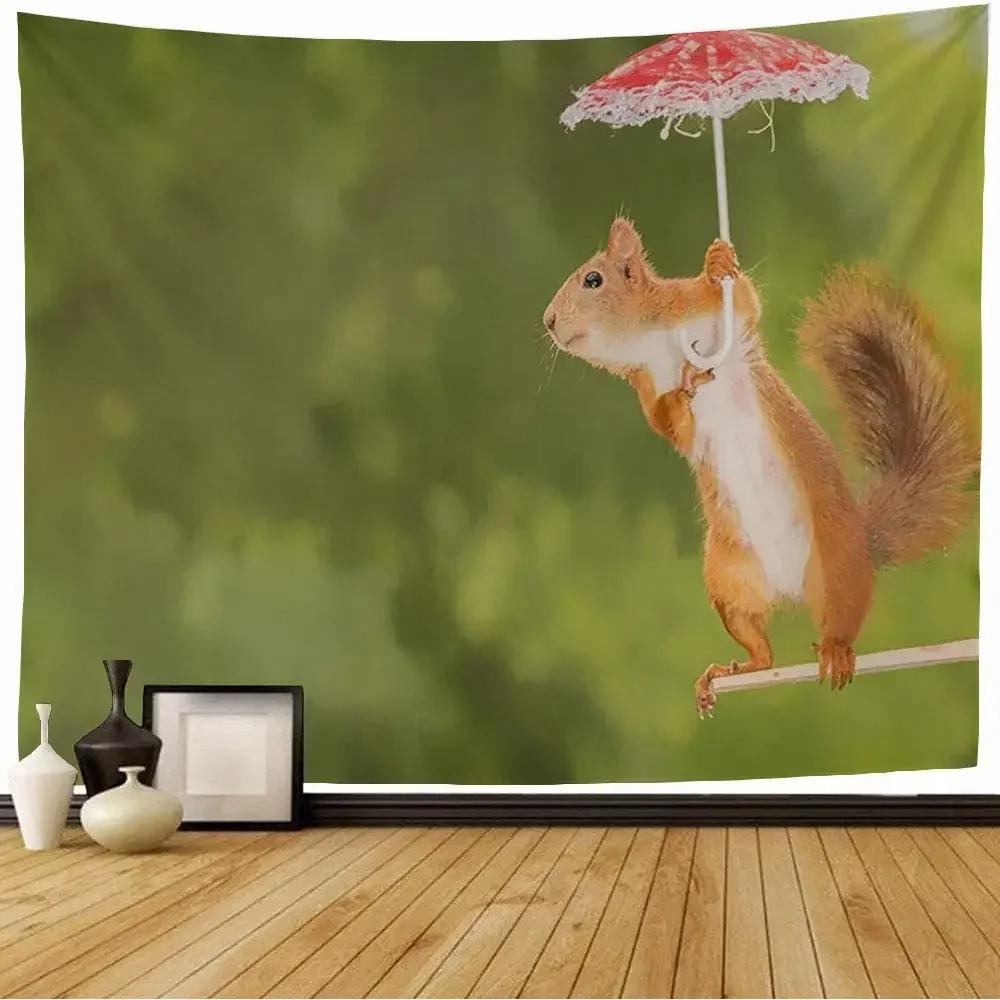 Niedlicher Eichhörnchen Wandteppich Büro Wohnzimmer Dekoration Zuhause Wandteppich
