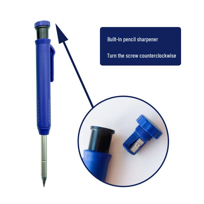 Deep Hole Carpenter Pencil: Fast-Drying Graphite Lead, Mechanical Design