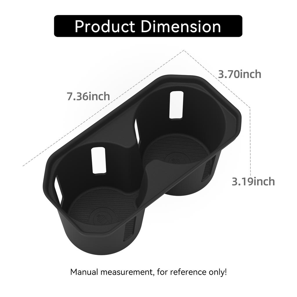 LUCKEASY for Toyota BZ4X/BZ 2026 TPE Center Console Cup Holder Liner Shock-Absorbing Car Interiror Accessories Black