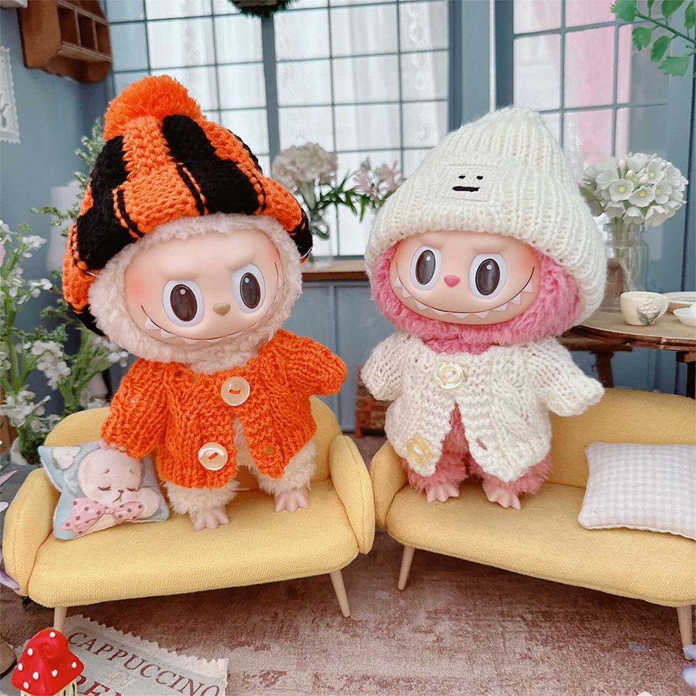 Lalka Wełniana Czapka dla 15cm Labubu Czapka Kawaii Śliczne Akcesoria dla Lalki Zabawki dla Dzieci Dziewczynek