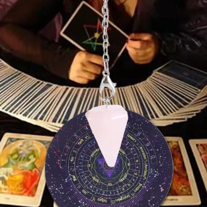 Witchcraft Divination Wood Board,Metal Dowsing Rods Set Dowsing Pendulum Board, Spiritual Divination Tool for Beginner