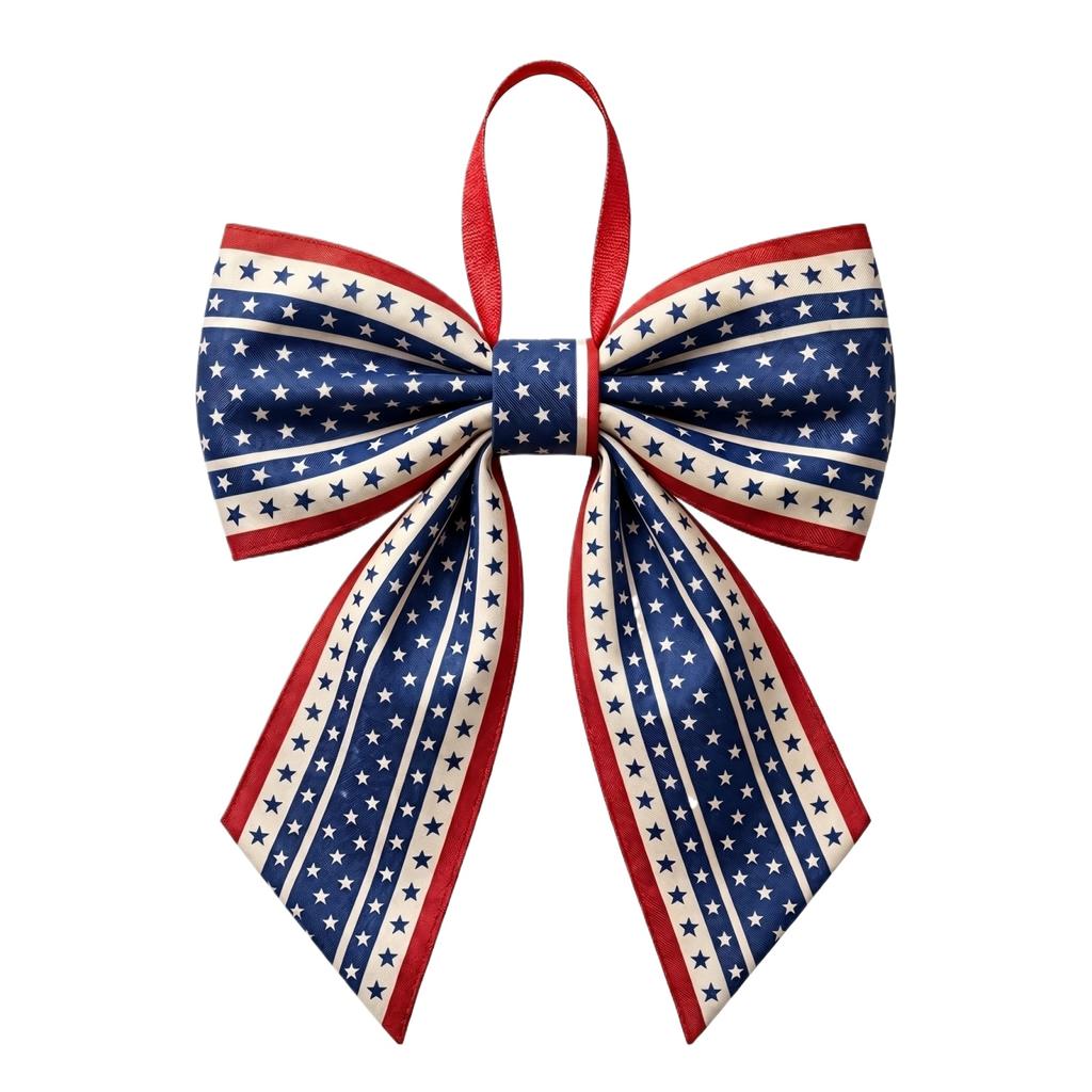 Patriotic Table Runner Banner for Independence Day Holiday Celebration American Flag Style Decorative Bow for Indoor Outdoor Use