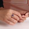 925 Sterling silver square ring synthetic color change Alexander nano elegant fashion birthday gift for women