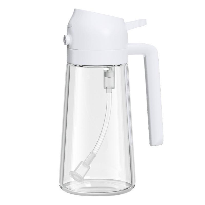2 In 1 Oil Spray Bottle, 470ml Anti-leakage Olive Oil Sprayer, Plastic Baking Oil Spray Oil Bottle Dispenser, Kitchen Gadgets