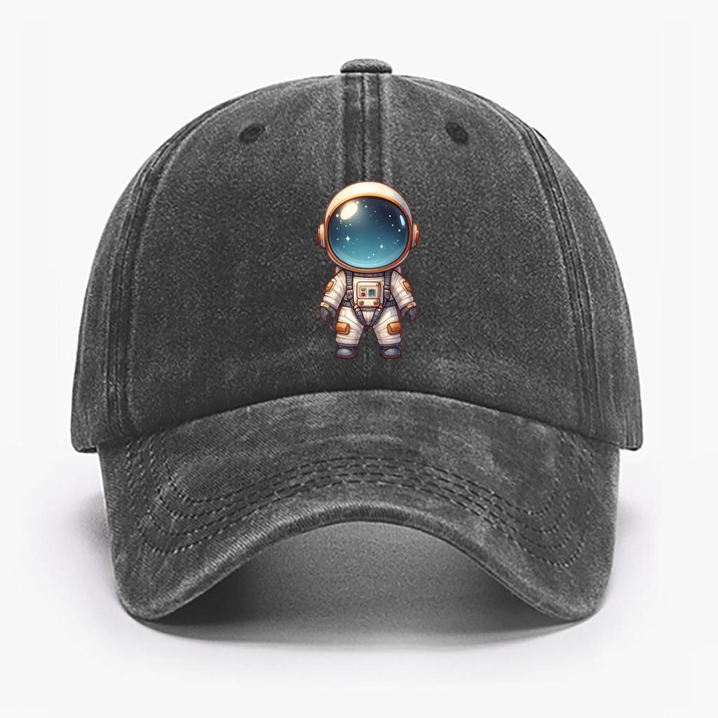 Chic Astronaut Print Women's Baseball Cap - Adjustable, Lightweight Cotton Sun Hat For Golf & Outdoor Activities, One Size Fits All