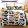 3pcs Demon Slayer characters1 pattern bedding set duvet cover set includes duvet cover &pillowcases, perfect all season bedroom decoration & gift