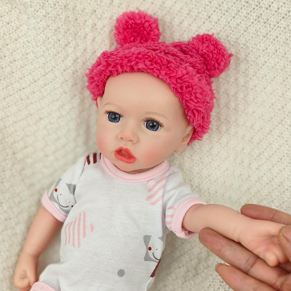Soft Elastic Pure Silicone Solid Full Body Reborn Doll Saskia Lifelike Cuddly Finished Emulation Doll Hand Painted Hair Baby Doll Kid Bedtime Play Toy