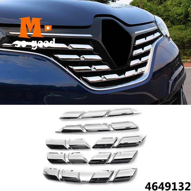 

ABS Chrome для Renault Kadjar Передняя сетчатая решетка радиатора Крышка бампера Вставка отделки капота Гарнир Молдинг Защитный протектор 2015 2016