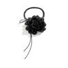 Ingemark Exaggerated Elegant Big Rose Flower Clavicle Chain Necklace Women Kpop Adjustable Bowknot Rope Choker Y2K Accessories