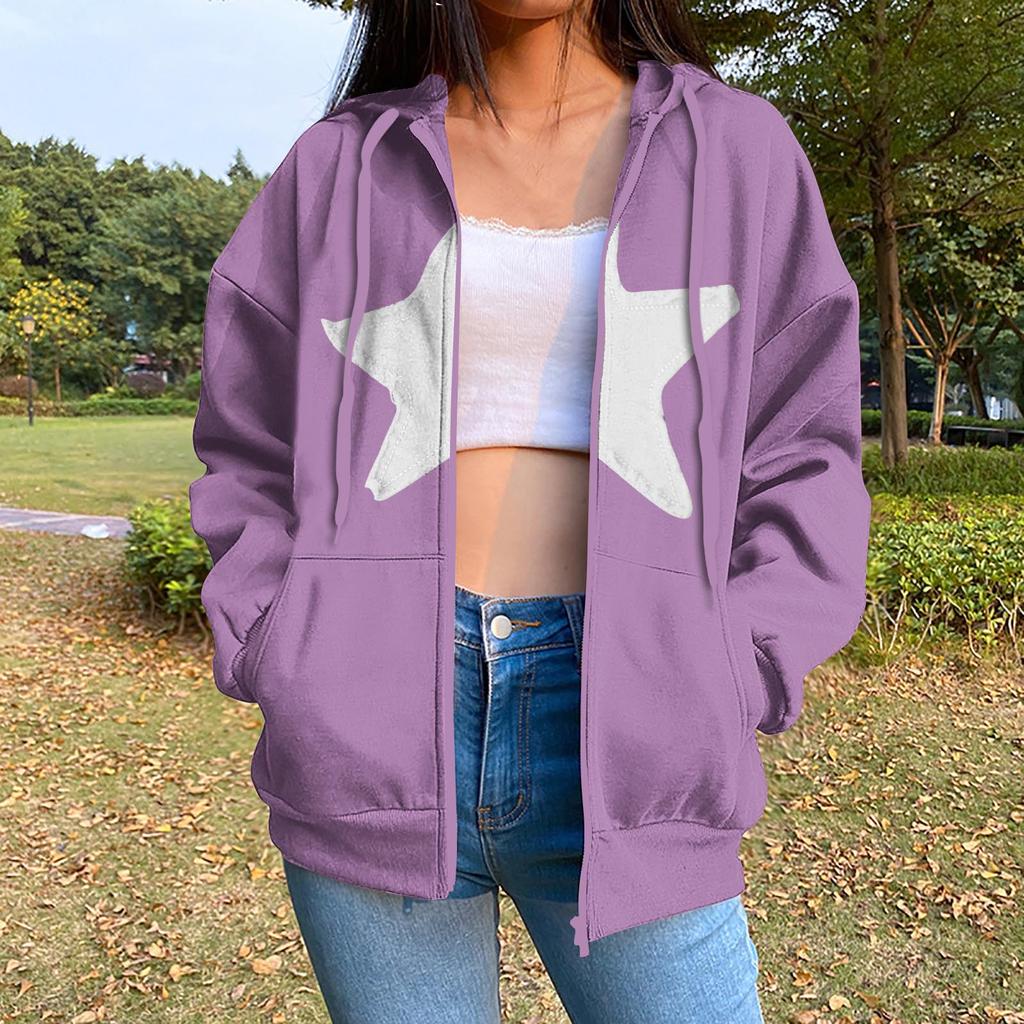 Moletom com capuz e zíper de manga comprida, moda casual unissex, cor sólida