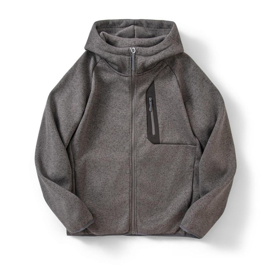 Men's Trendy Hooded Knit Fleece Cardigan Jacket - Outdoor Autumn/Winter Functional Style Series
