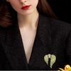 Unisex Alloy Feather Wings Brooch with Shiny Rhinestone Trendy Lapel Pin for Party Banquet Outfit Jewelry Accessory