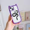 Cat Ear Soft Phone Case for iPhone 16 15 14 13 12 11 Pro Max Plus XR X TPU Anti-Drop Transparent Acrylic Back Cover NY25 Black Gold Snake design
