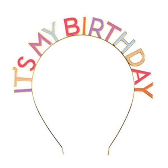 Hairbands Crown Exquisite Eye-catching Alloy Anti-rust Charming Letter Design Happy Birthday Crown for Girl