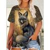 Casual Loose Animal Print T-shirt Women's Versatile Top Daily Short Sleeve Comfortable Breathable T-Shirts Women’s