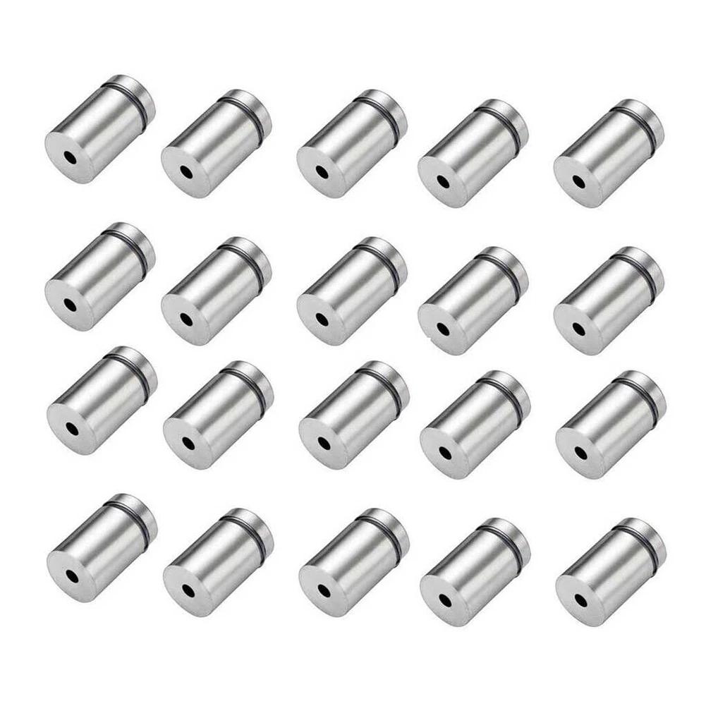 20pcs Advertising Nails 12x20/25/25mm Stainless Steel Screws for Wall Mount Glass/Acrylic Sign Standoff Fixing Screws Hardware