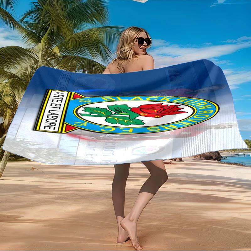 Blackburn-Rovers Wappen Strandtuch Mikrofaser Strandtuch, Leicht und Schnelltrocknend, für Sommerreisen, Schwimmbad-Fan Geburtstagsgeschenk