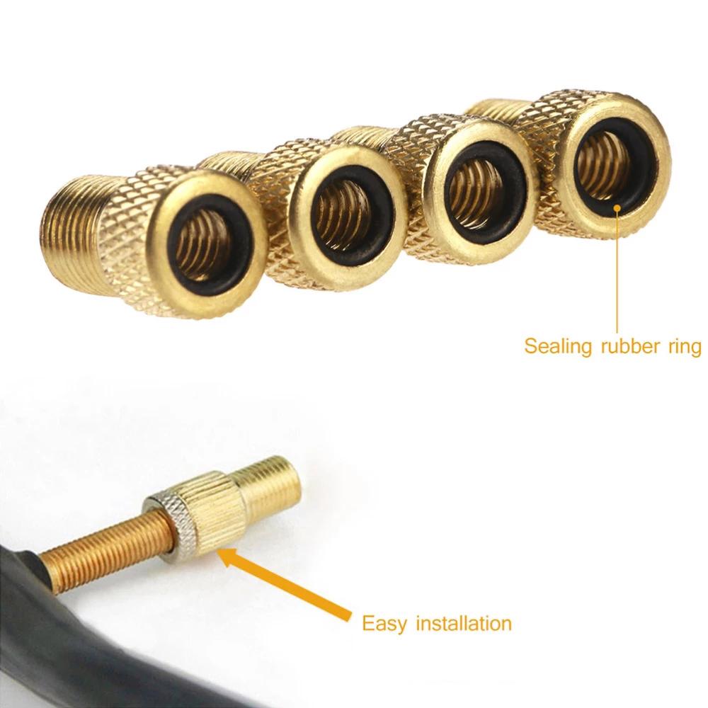 Bike Gas Nozzle Wheel Tire Transfer Valve Adapter Presta To Schrader Pump Convert Bicycle Punp Tube