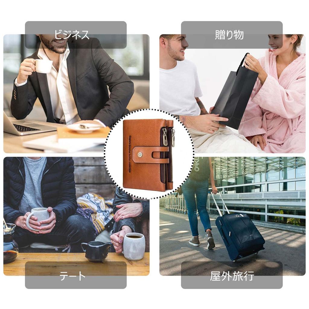 Gofelt Leather Wallet for Men and Genuine Coin 2 Holds 18 Large Round Made in Business Gift Women, Bifold, Leather, Purse, Pockets, Cards, Capacity,