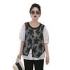 Korean Summer Lace Crochet Leaf Vest Spliced Women's Loose Pullover Top