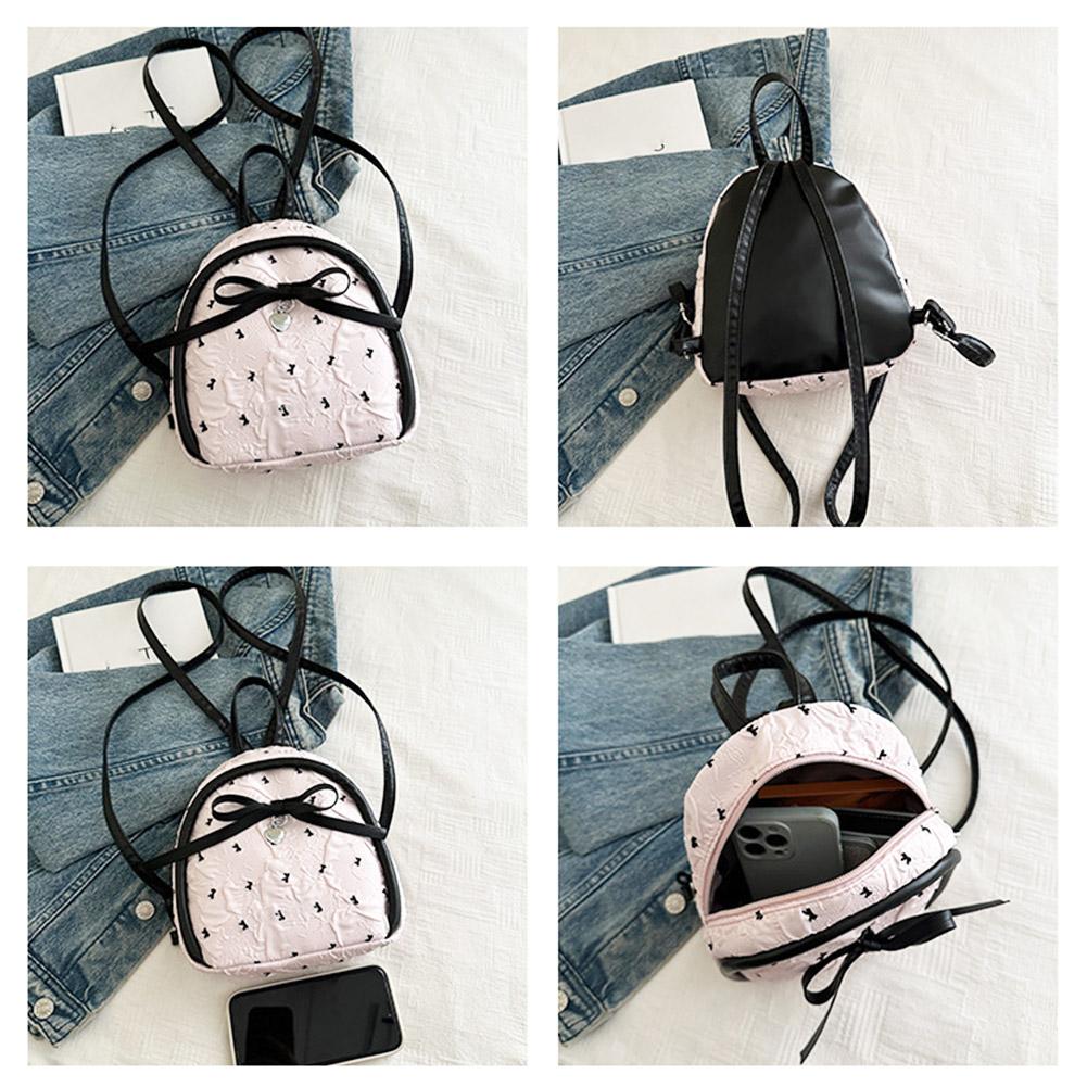Fashion Bow Women's backpacks Cute pink sweet Bow Print Handbag Shoulder Bag Trendy Commuting Bag Student Schoolbag Gift
