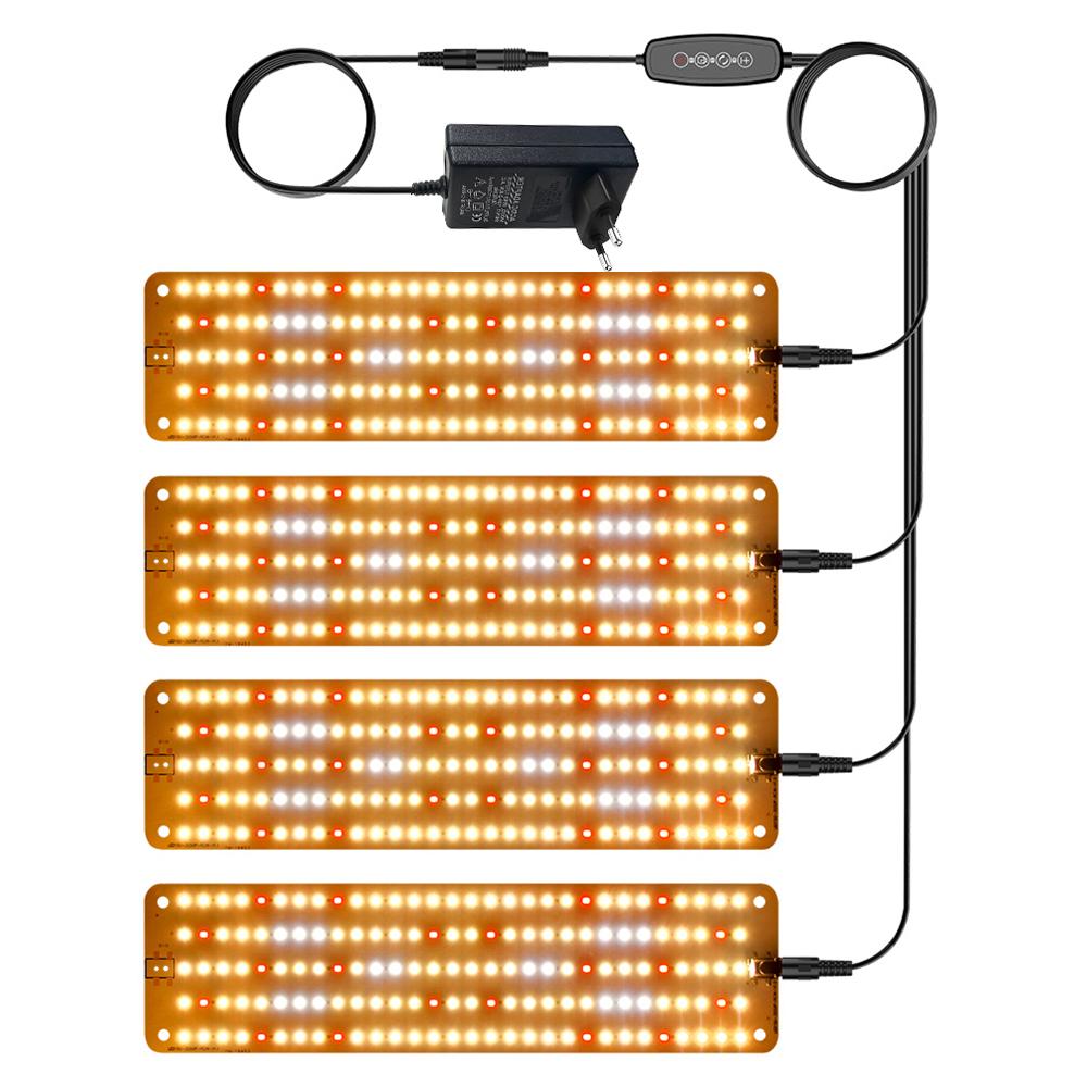 12V 4-Panel Plant Seedling Growth Light 6 Brightness Plant Shelf Fill Light,EU Plug