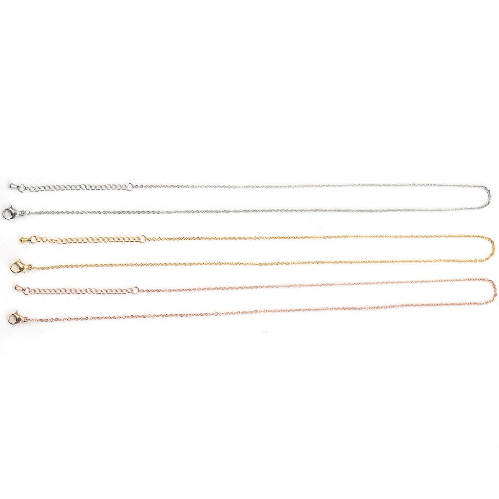 5 Piece 304 Stainless Steel Link Cable Chain Necklace Rose Gold/Silver/Gold Plated For DIY Jewelry Making Findings