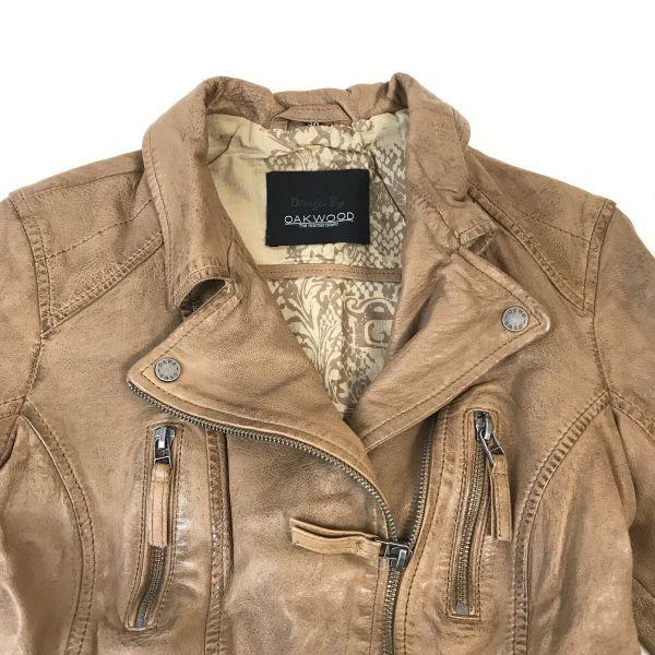 OAKWOOD / Sheepskin Leather Riders Jacket [Women's XS / Brown] Jacket / Jumper(USED)