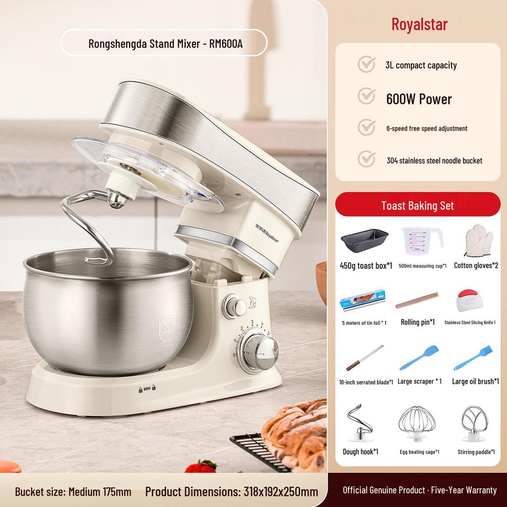 KJ&SH Multifunctional Dough Mixer & Egg Beater - Automatic Household Baking & Fresh Milk Machine