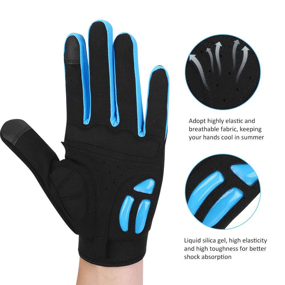 1 Paar Unisex Sport-Handschuhe Stoßdämpfende Atmungsaktive Nylon-Handschuhe für Outdoor-RadfahrenSchwarz und blau