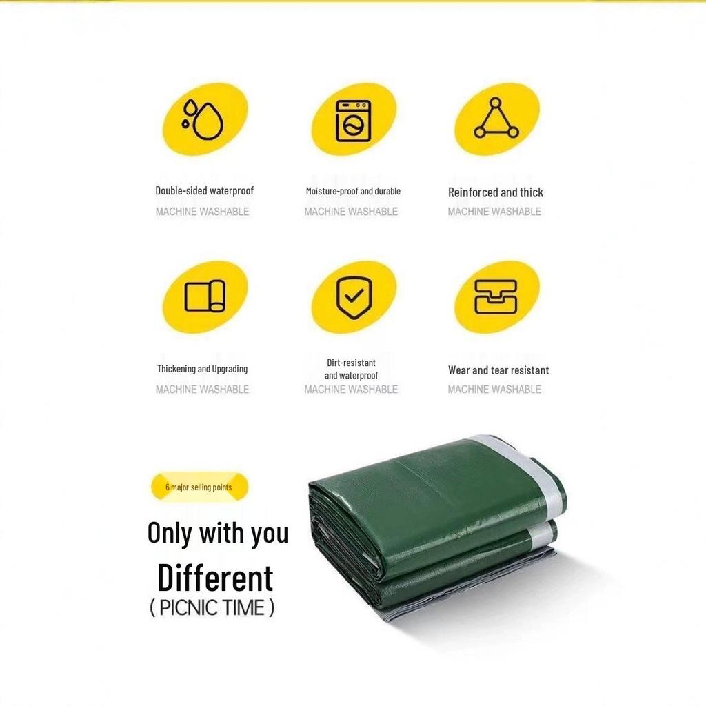 Thickened Outdoor Waterproof Picnic Mat - Portable Moisture-Proof Ground Cloth for Camping and Tents