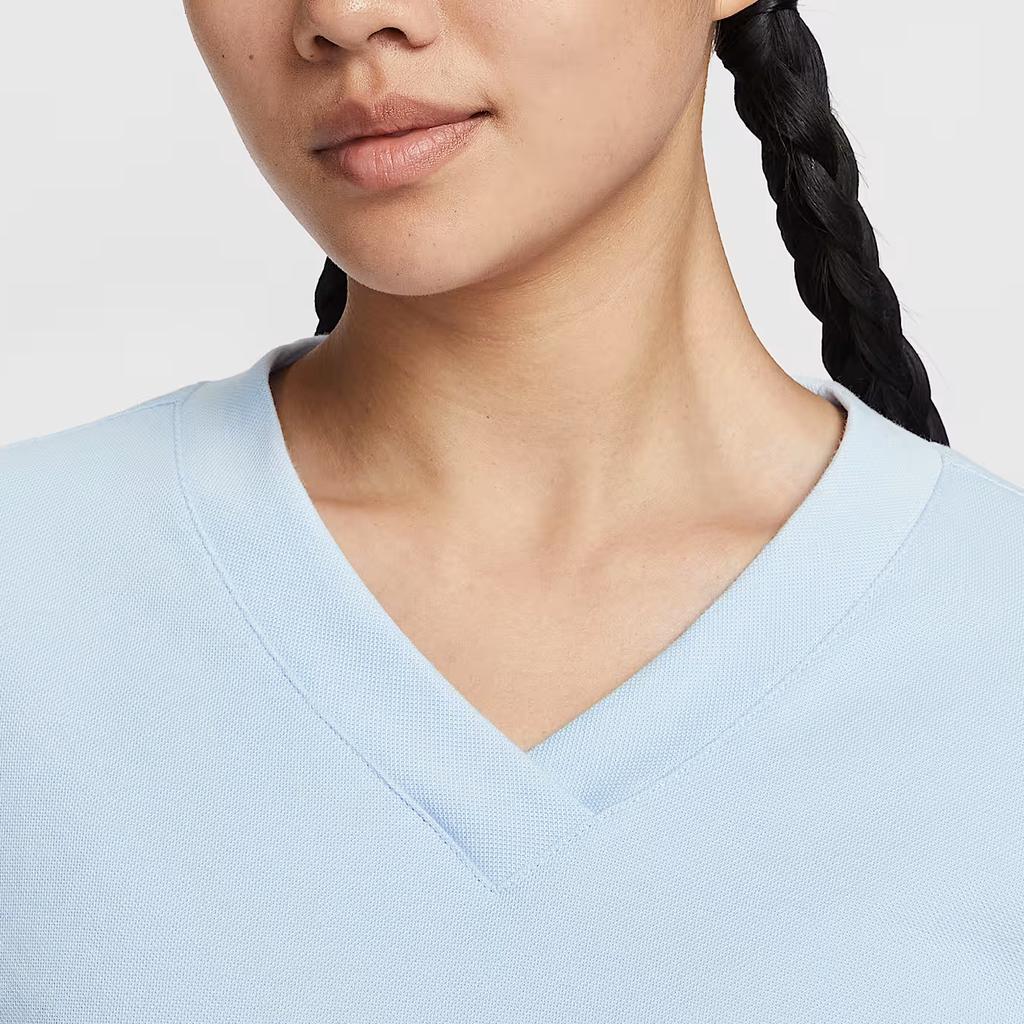 Nike Golf Clothing Women's Sky Blue V Neck Moderate IH1946-441