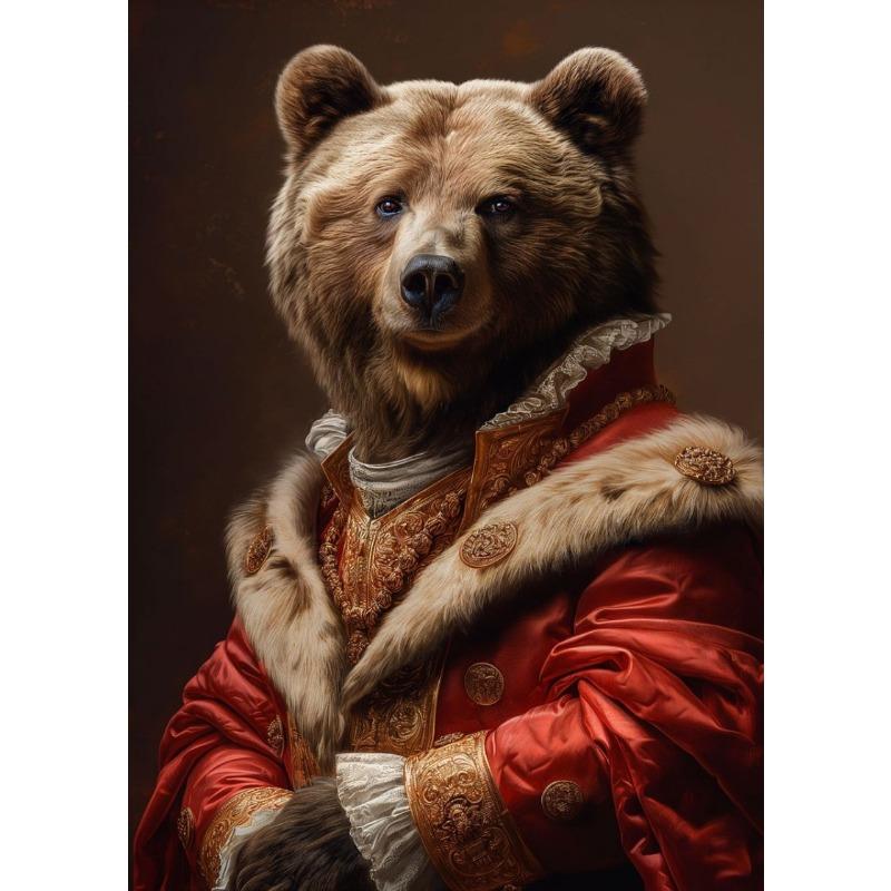 Victorian Style Animal Portraits Wolf Brown Bear Fox Flamingos Retro Poster Canvas Paintings Wall Art Pictures Home Decor