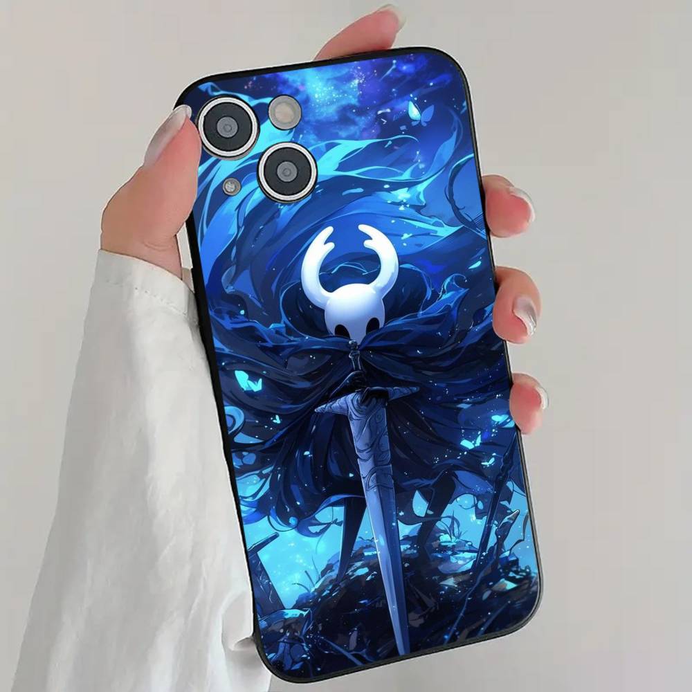 Anime Game Cool H-Hollow Knigth Phone Case Cool Black Silicone Soft For IPhone 16 15 14 13 12 11 X XR Plus Pro Max Plus