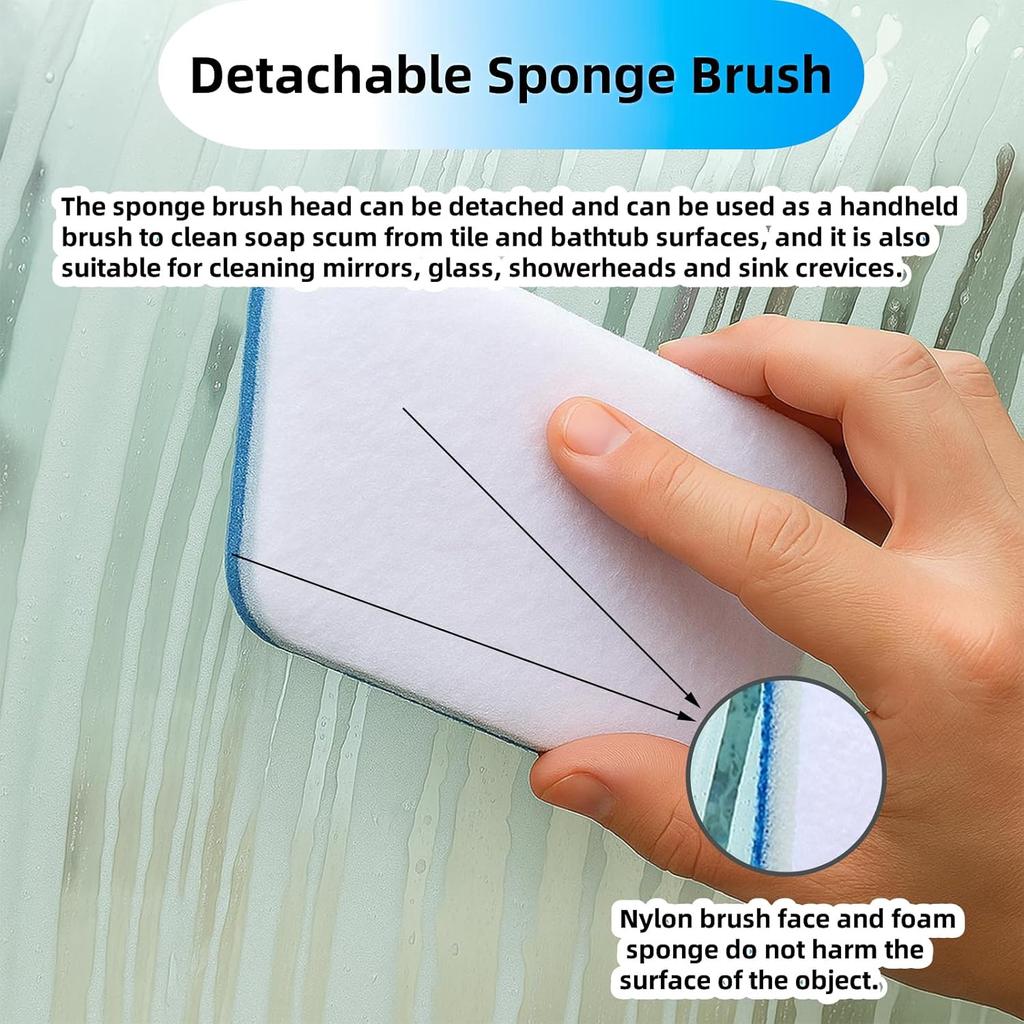 Tub Tile Scrubber Cleaning Brush, Sponge On a Stick for Cleaning Adjustable Long Handled Scrub Brush  for Cleaning Shower Bathroom Vessel Sinks