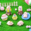 10Pcs/set Cartoon Party Pig Animal Miniatures Resin Ornaments Diy Fairy Garden Decoration Micro Landscape