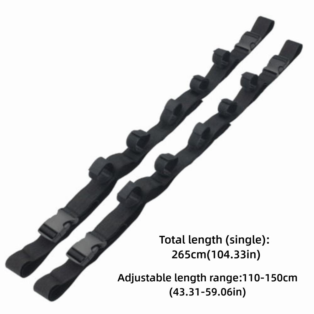 2 Stück Nylon-Angelruten-Träger 110-150cm Verstellbarer Angelrutenhalter für Dachträger-Montage