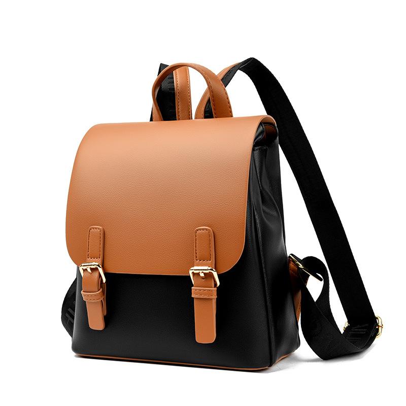 

Backpack Backpack Female College Style School Bag College Student Vintage Commuter Simple Soft Leather Backpack Large Capacity